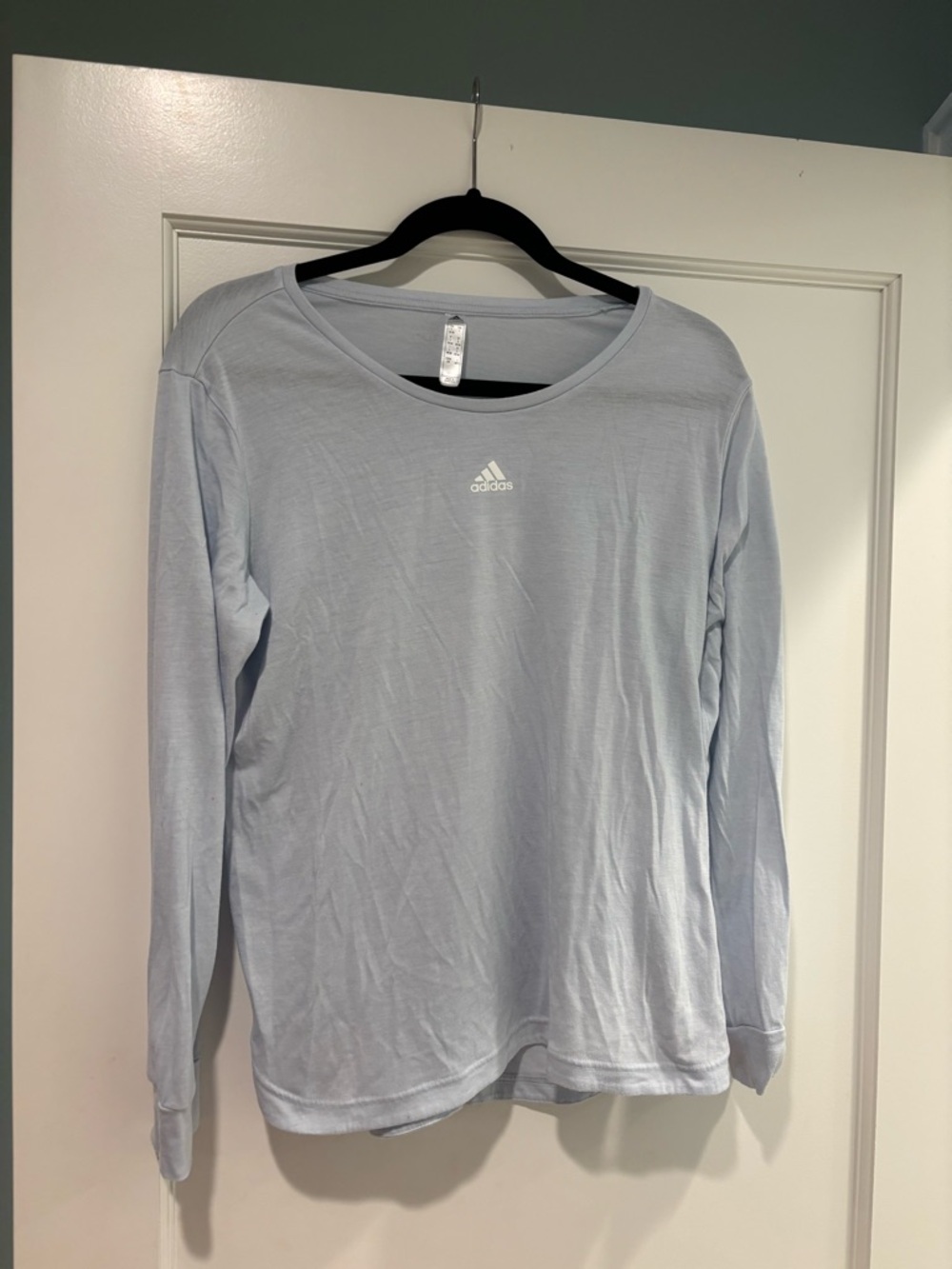 adidas Women’s Light Blue Long Sleeve Crew Tee